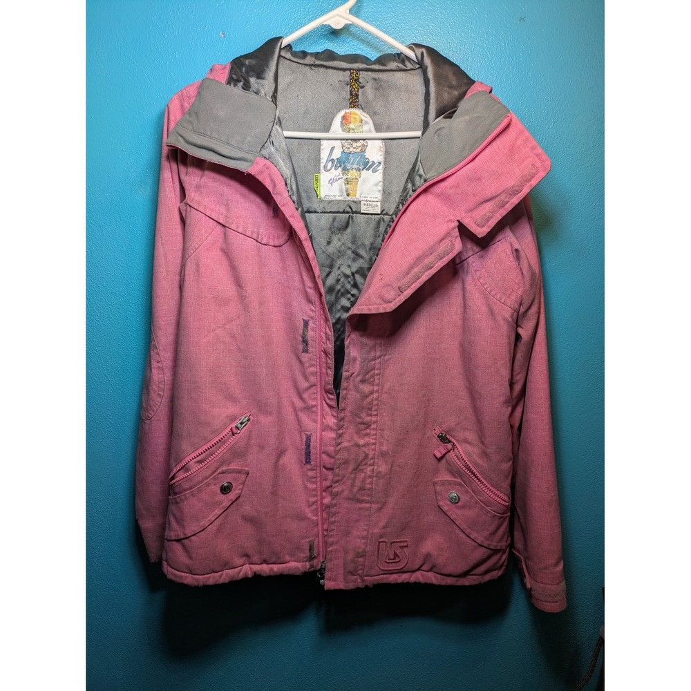 Burton Dryride Snowboard Jacket Womens Medium Pink Hooded Winter Coat RN87380